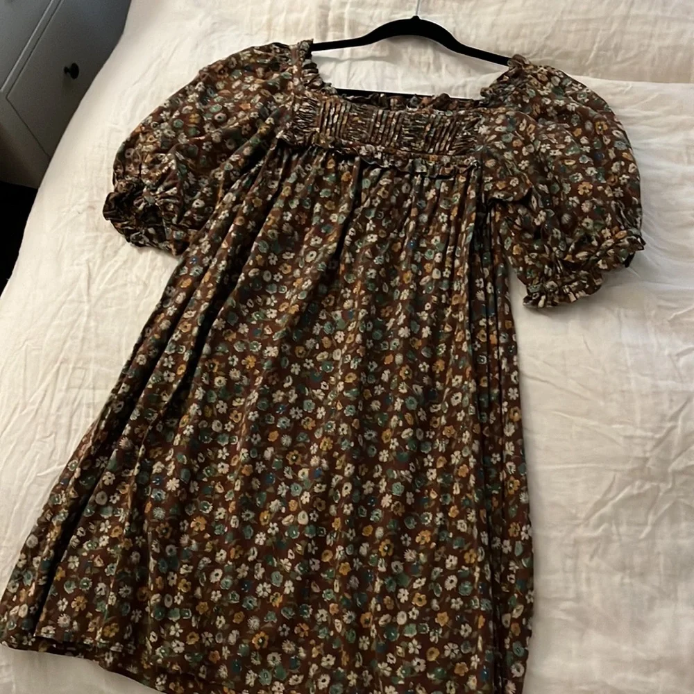 SOLD Doen Patricia brown floral dress size Medium - Picture 6 of 9